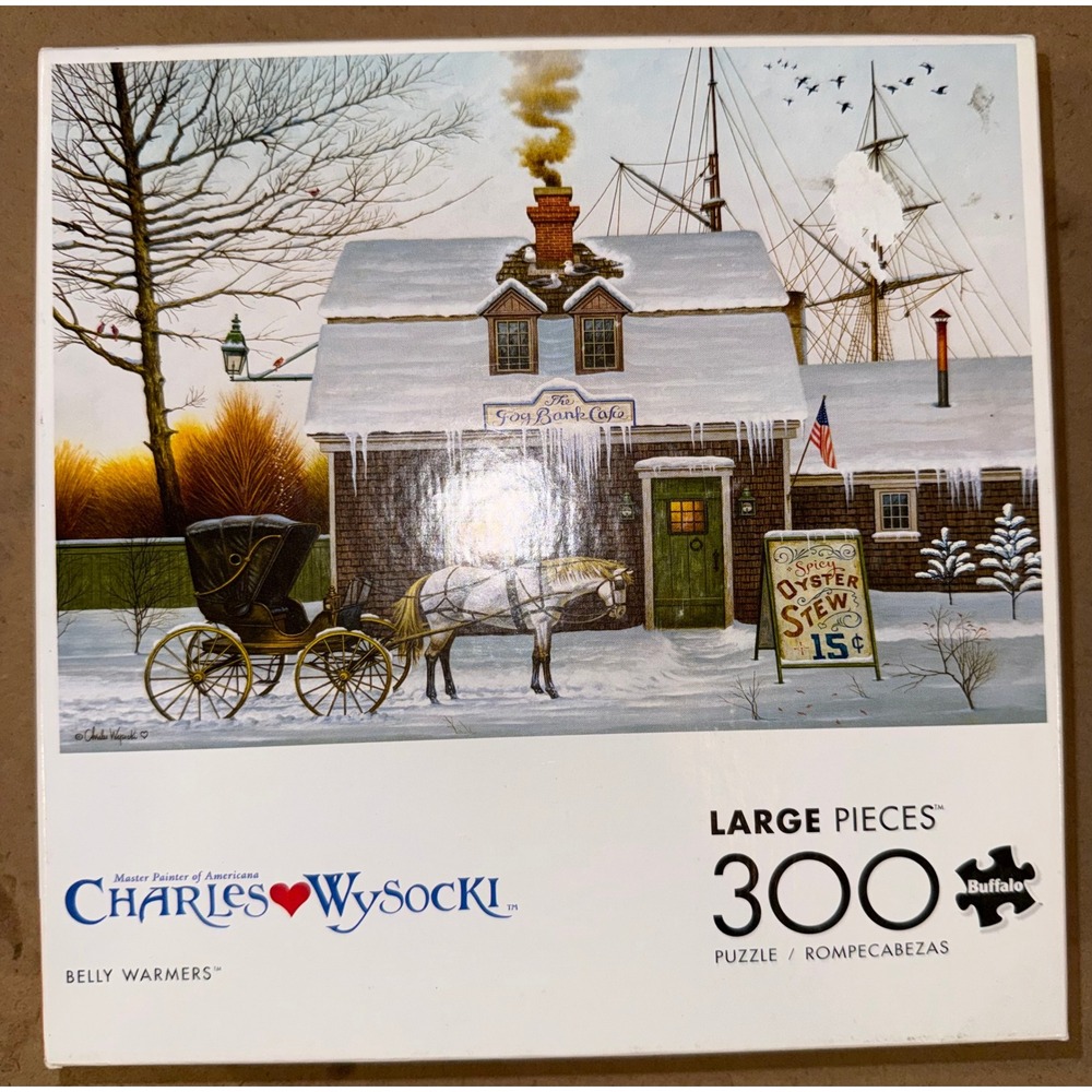 Buffalo Charles Wysocki Belly Warmers 300 Large Piece Jigsaw Puzzle Americana